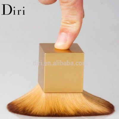 Golden Color Kabuki Brush Square Shape Handle Cosmetic Powder Brush