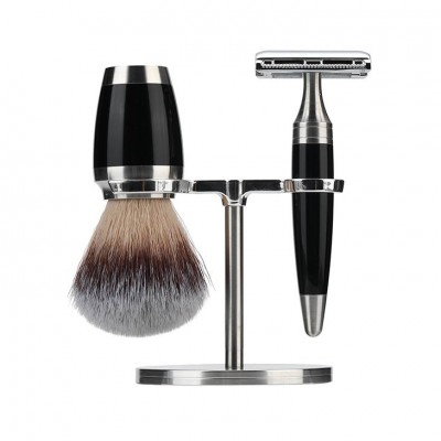 Bulk Double Edge Safety Razor Stainless Steel Stand Synthetic Beard Brush Shaving Set