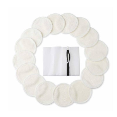 Reusable Organic Bamboo Cotton Pads Rounds Washable Facial Cleansing Cloths For Makeup Remove