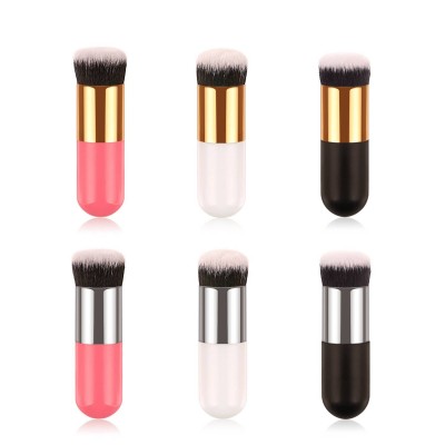 Flat Top Kabuki Foundation Brush Short Handle Synthetic Professional Liquid Powder Makeup Brush