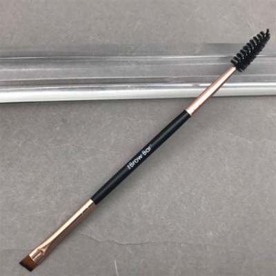 Wholesale Makeup Tool Private Label double ended eyebrow brush wood Handle Angled Eyebrow Eyelash Brush