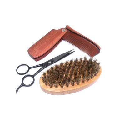 China Supplier Custom Boar Beard Brush And Comb Set For Men