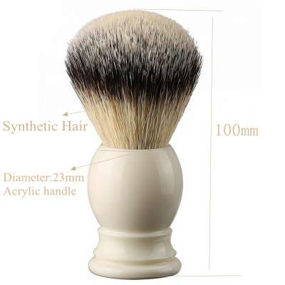 Wholesale Men Shaving Ivory White Acrylic Handle Synthetic Hair Shaving Brush Kit